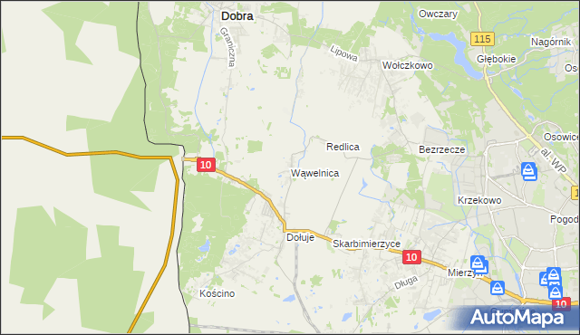 mapa Wąwelnica, Wąwelnica na mapie Targeo
