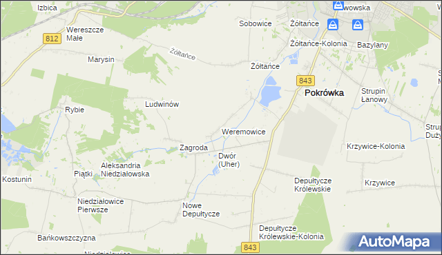 mapa Weremowice, Weremowice na mapie Targeo