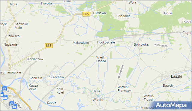 mapa Wietlin Osada, Wietlin Osada na mapie Targeo