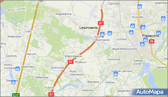 mapa Wilcza Góra gmina Lesznowola, Wilcza Góra gmina Lesznowola na mapie Targeo