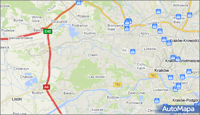 mapa Wola Justowska, Wola Justowska na mapie Targeo