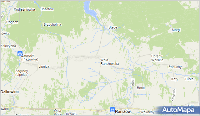 mapa Wola Raniżowska, Wola Raniżowska na mapie Targeo