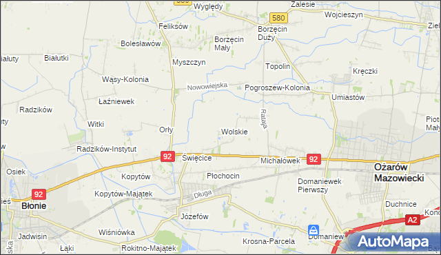 mapa Wolskie, Wolskie na mapie Targeo