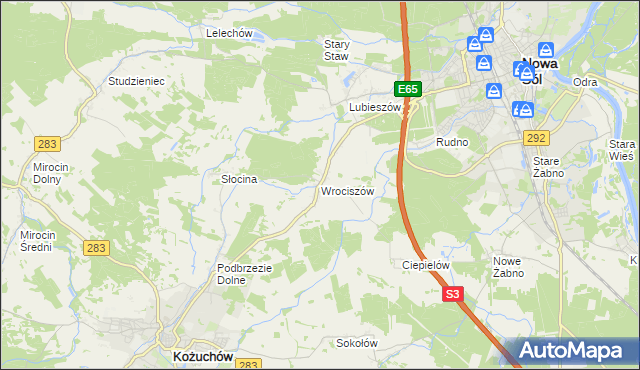 mapa Wrociszów, Wrociszów na mapie Targeo
