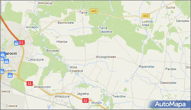 mapa Wysogotówek, Wysogotówek na mapie Targeo