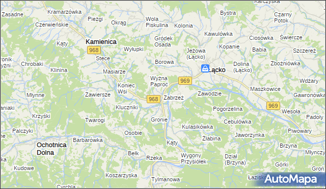 mapa Zabrzeż, Zabrzeż na mapie Targeo