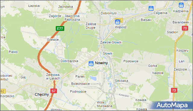 mapa Zagrody gmina Sitkówka-Nowiny, Zagrody gmina Sitkówka-Nowiny na mapie Targeo