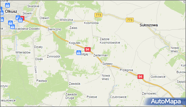 mapa Zederman, Zederman na mapie Targeo