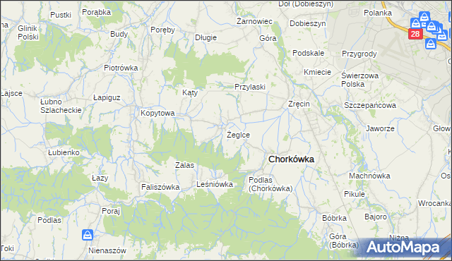 mapa Żeglce, Żeglce na mapie Targeo