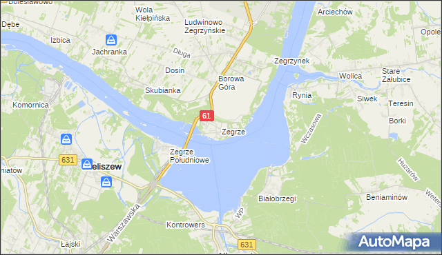 mapa Zegrze, Zegrze na mapie Targeo
