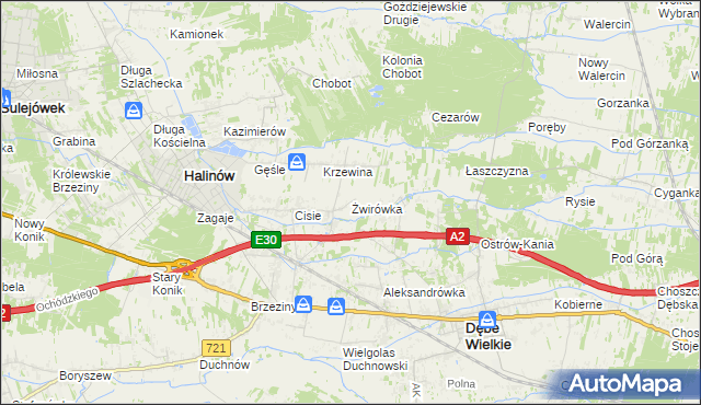mapa Żwirówka, Żwirówka na mapie Targeo
