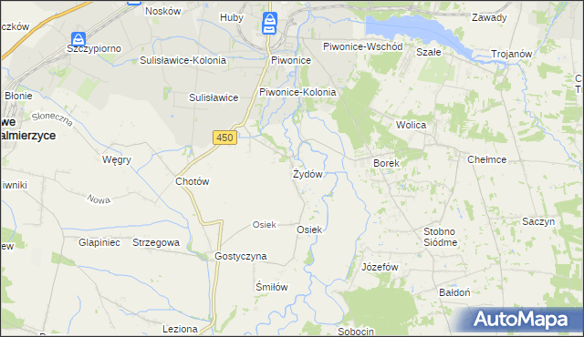 mapa Żydów gmina Godziesze Wielkie, Żydów gmina Godziesze Wielkie na mapie Targeo