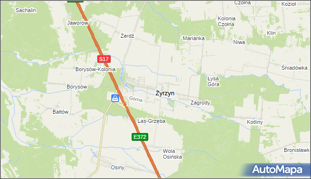 mapa Żyrzyn, Żyrzyn na mapie Targeo