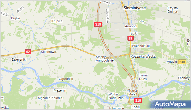 mapa Słochy Annopolskie, Słochy Annopolskie na mapie Targeo
