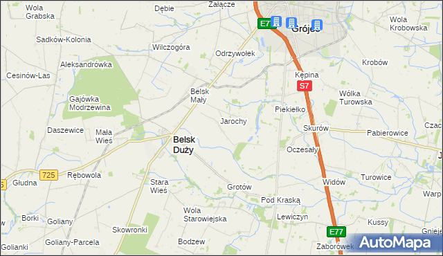 mapa Anielin gmina Belsk Duży, Anielin gmina Belsk Duży na mapie Targeo