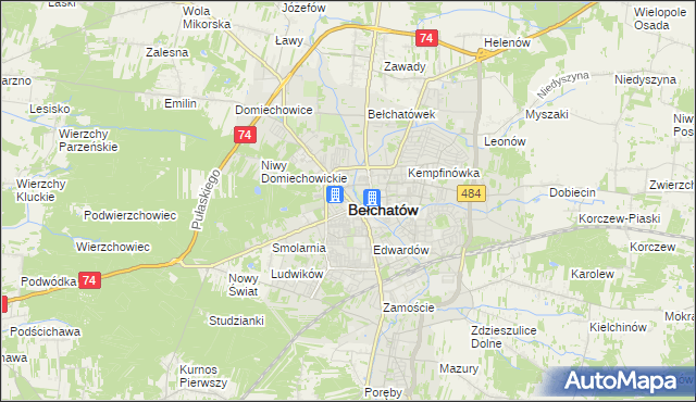 mapa Bełchatów, Bełchatów na mapie Targeo