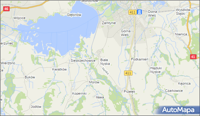 mapa Biała Nyska, Biała Nyska na mapie Targeo