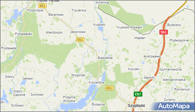 mapa Białobłota, Białobłota na mapie Targeo