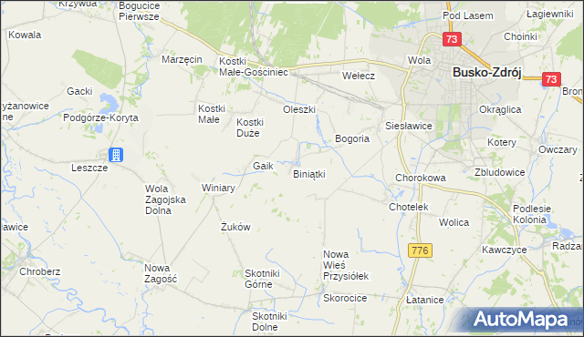 mapa Biniątki, Biniątki na mapie Targeo