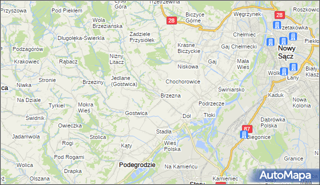 mapa Brzezna, Brzezna na mapie Targeo