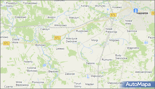 mapa Czajki gmina Nasielsk, Czajki gmina Nasielsk na mapie Targeo