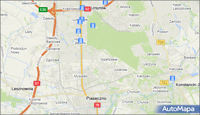 mapa Józefosław, Józefosław na mapie Targeo