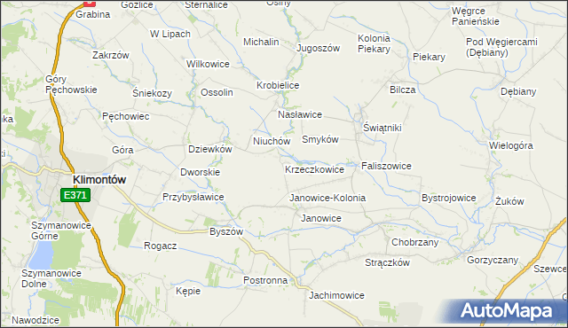 mapa Krzeczkowice, Krzeczkowice na mapie Targeo