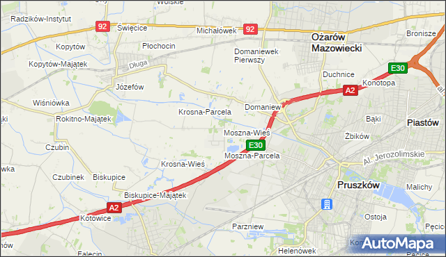 mapa Moszna-Wieś, Moszna-Wieś na mapie Targeo