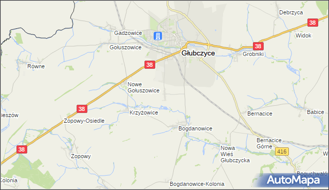 mapa Nowy Rożnów, Nowy Rożnów na mapie Targeo