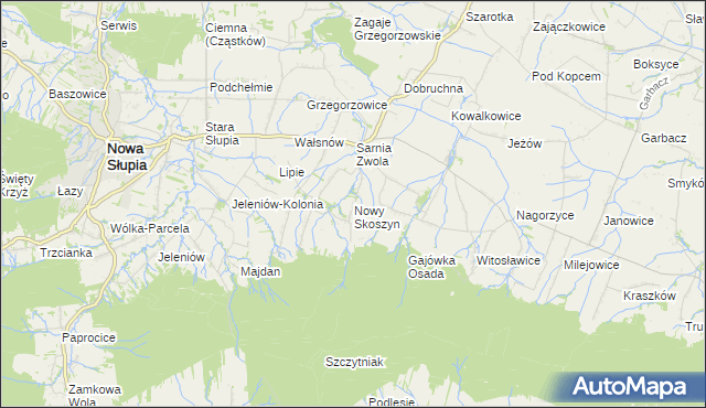 mapa Nowy Skoszyn, Nowy Skoszyn na mapie Targeo