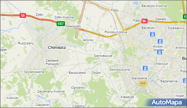 mapa Sienkiewicze, Sienkiewicze na mapie Targeo