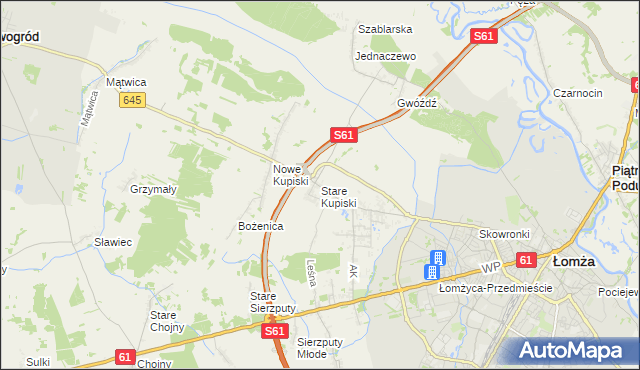 mapa Stare Kupiski, Stare Kupiski na mapie Targeo