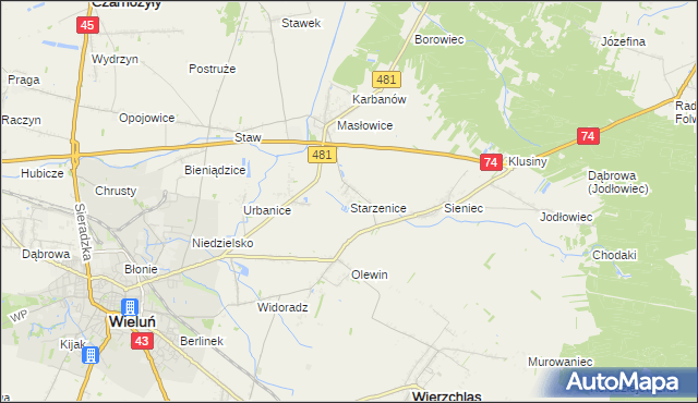 mapa Starzenice, Starzenice na mapie Targeo