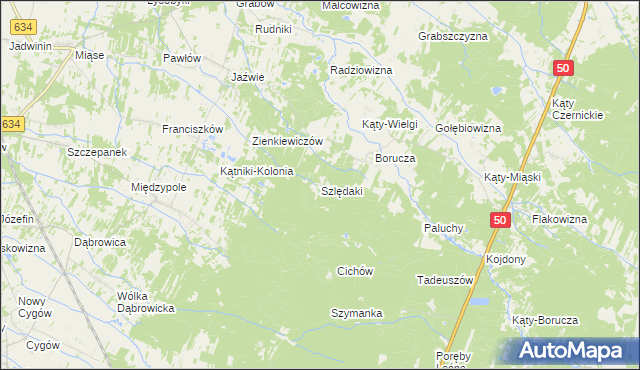 mapa Szlędaki, Szlędaki na mapie Targeo