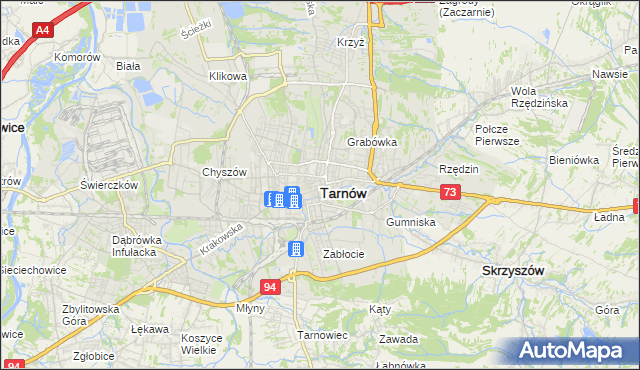mapa Tarnów, Tarnów na mapie Targeo