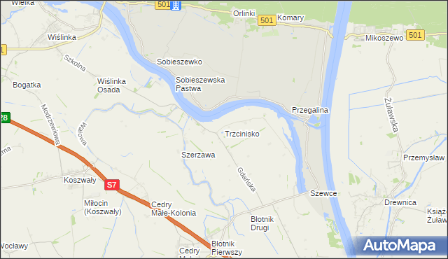 mapa Trzcinisko, Trzcinisko na mapie Targeo