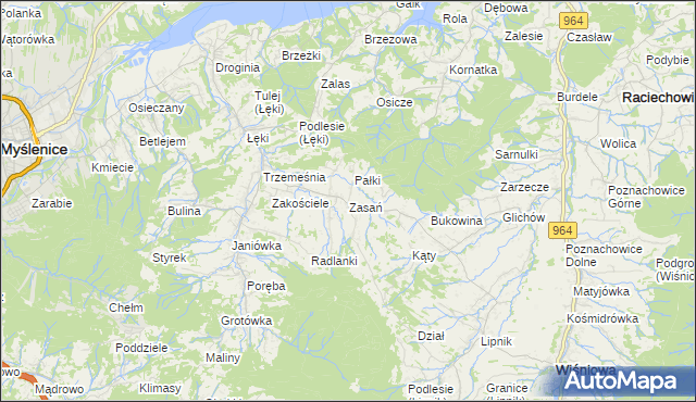 mapa Zasań, Zasań na mapie Targeo