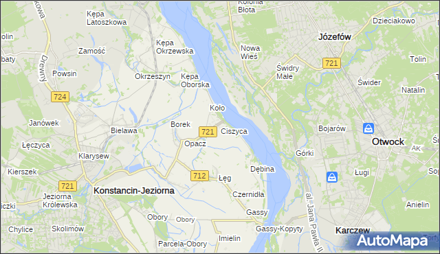 mapa Ciszyca gmina Konstancin-Jeziorna, Ciszyca gmina Konstancin-Jeziorna na mapie Targeo
