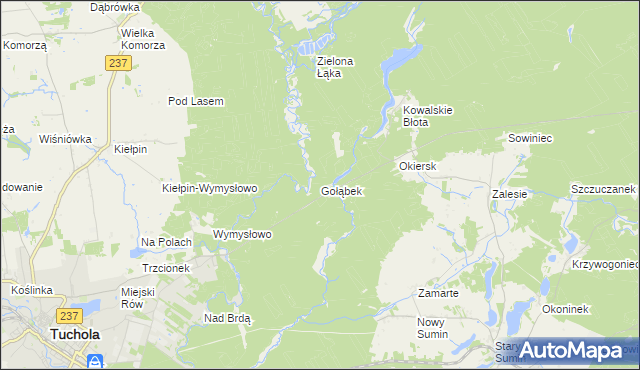 mapa Gołąbek gmina Cekcyn, Gołąbek gmina Cekcyn na mapie Targeo