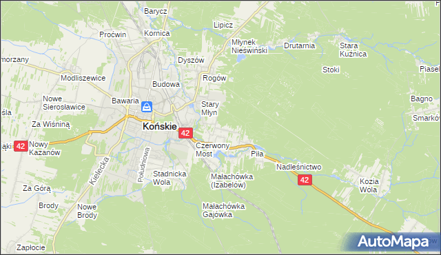 mapa Koczwara, Koczwara na mapie Targeo