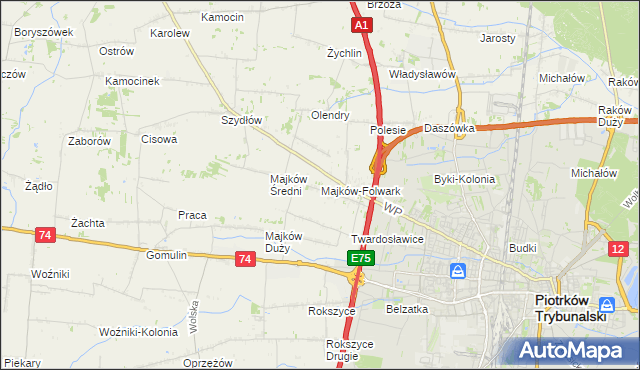 mapa Majków-Folwark, Majków-Folwark na mapie Targeo