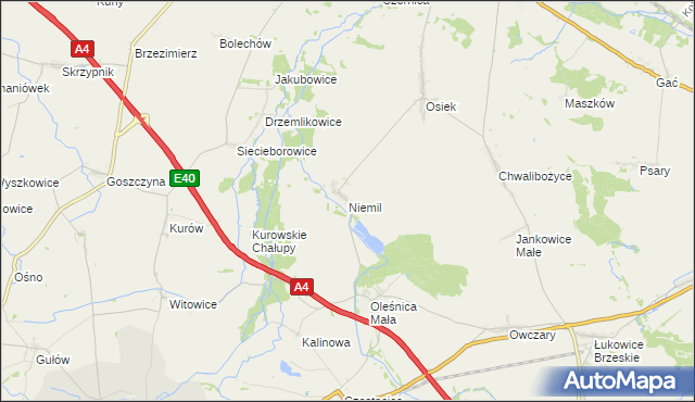 mapa Niemil, Niemil na mapie Targeo