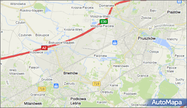 mapa Parzniew, Parzniew na mapie Targeo