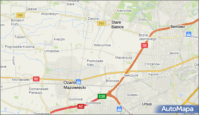 mapa Piotrkówek Duży, Piotrkówek Duży na mapie Targeo