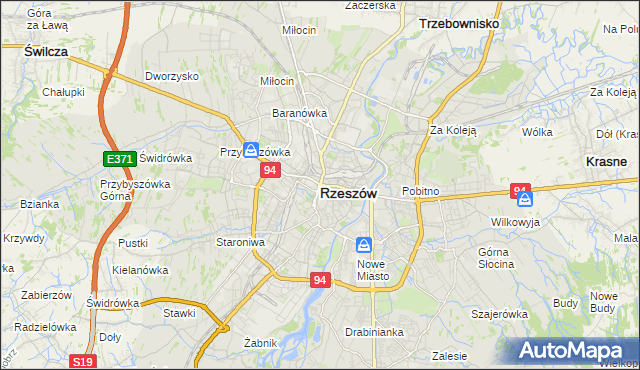 mapa Rzeszów, Rzeszów na mapie Targeo