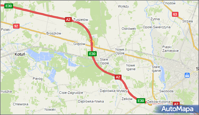 mapa Stare Opole, Stare Opole na mapie Targeo