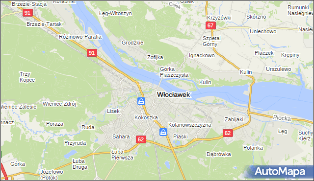 mapa Włocławka, Włocławek na mapie Targeo