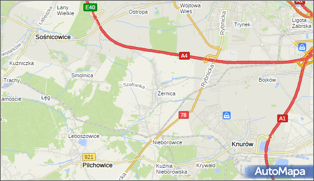 mapa Żernica, Żernica na mapie Targeo