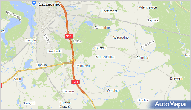 mapa Sierszeniska, Sierszeniska na mapie Targeo