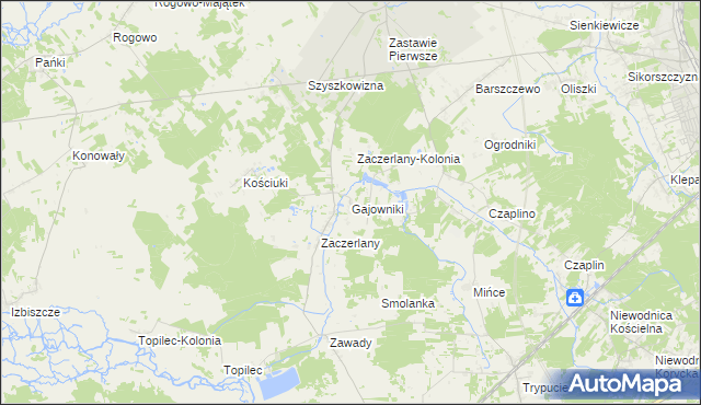 mapa Gajowniki, Gajowniki na mapie Targeo